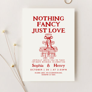 Hand Drawn Nothing Fancy Just Love Quirky Wedding Invitation