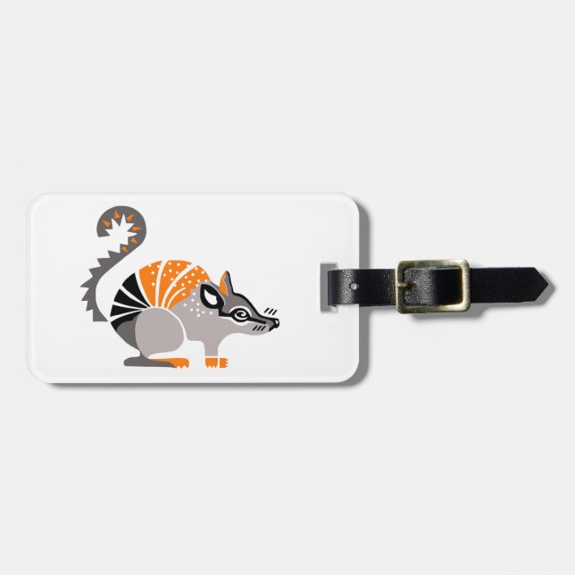 Hand drawn - NUMBAT - Wildlife - Marsupial Luggage Tag (Front Horizontal)