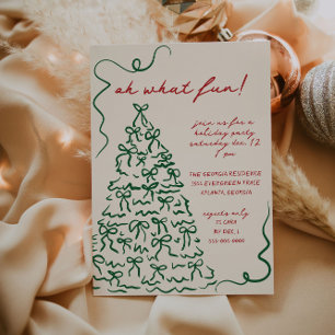 Hand Drawn Oh What Fun Christmas Party Invitation