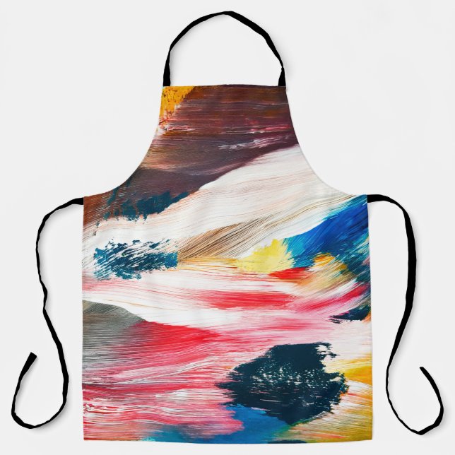 Hand drawn oil painting. Abstract art background.  Apron (Front)