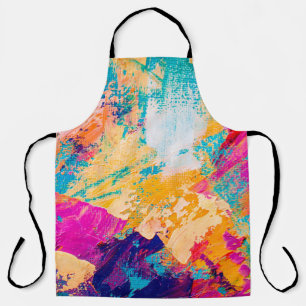 Hand drawn oil painting. Abstract art background.  Apron