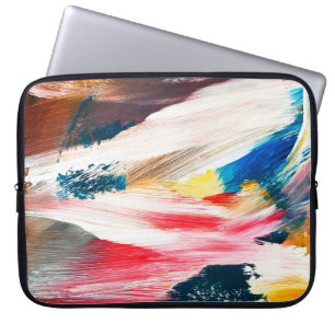 Hand drawn oil painting. Abstract art background.  Laptop Sleeve
