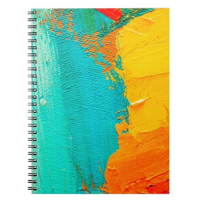 Hand drawn oil painting. Abstract art background.  Notebook (Front)