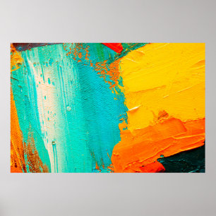 Hand drawn oil painting. Abstract art background.  Poster