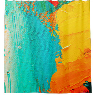 Hand drawn oil painting. Abstract art background. Shower Curtain