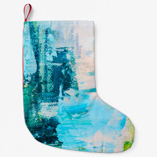 Hand drawn oil painting. Abstract art background.  Small Christmas Stocking