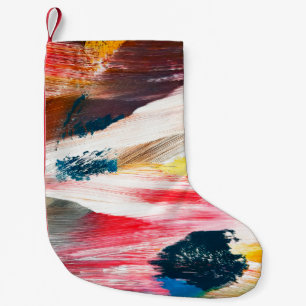 Hand drawn oil painting. Abstract art background.  Small Christmas Stocking