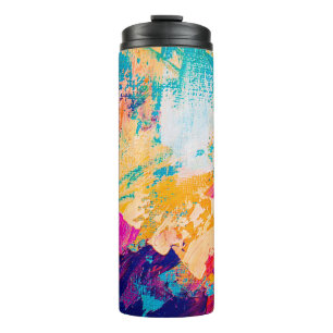 Hand drawn oil painting. Abstract art background. Thermal Tumbler