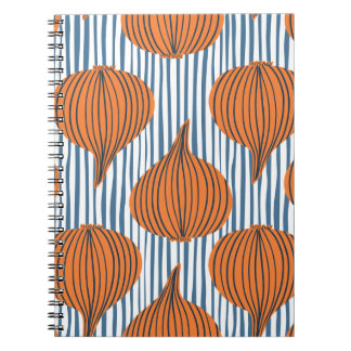 Hand-drawn onion bulbs, organic wallpaper notebook