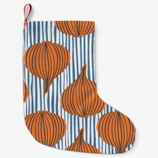 Hand-drawn onion bulbs, organic wallpaper small christmas stocking