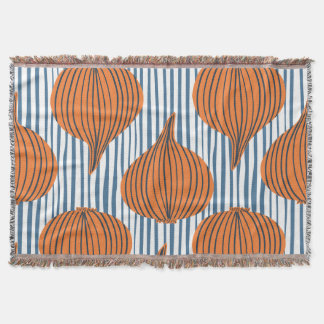 Hand-drawn onion bulbs, organic wallpaper throw blanket