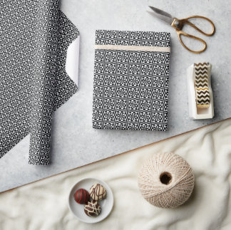 Hand Drawn Optical Monochrome Art Wrapping Paper