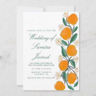 Hand-Drawn Orange Botanical Abstract Wedding