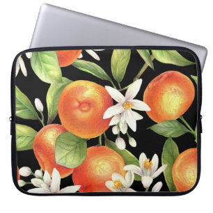 Hand Drawn Oranges: Floral Illustration. Laptop Sleeve