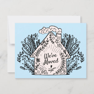 Hand-drawn Ornate Home Moving Announcement