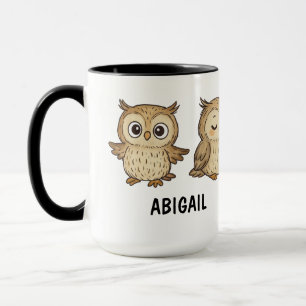 Hand Drawn Owl Custom Cute Mug