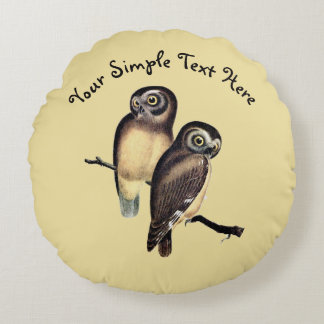 Hand-drawn Owl illustration Round Pillow