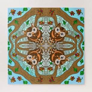 Hand Drawn Owl Mandala Artwork Jigsaw Puzzle