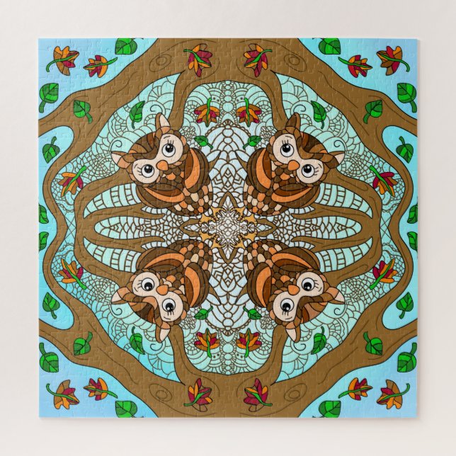 Hand Drawn Owl Mandala Artwork  Jigsaw Puzzle (Vertical)