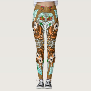 Hand Drawn Owl Mandala Artwork     Leggings