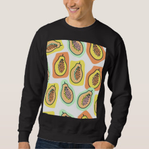 Hand-Drawn Papaya: Creative Vintage Pattern Sweatshirt