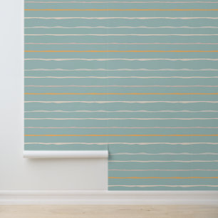 Hand Drawn Pastel Colours Boho Stripes Wallpaper