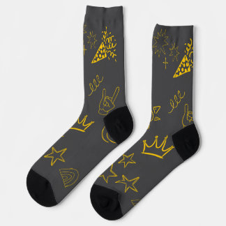 Hand drawn pattern Socks