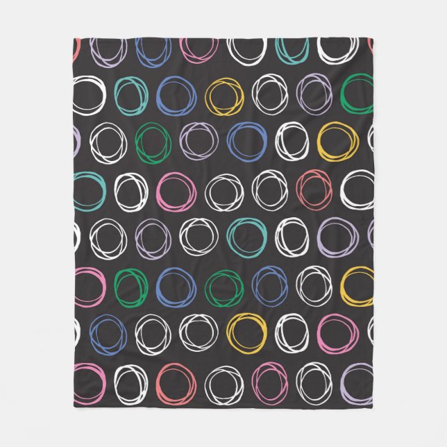 Hand drawn pattern with brushed lines seamless pat fleece blanket (Front)
