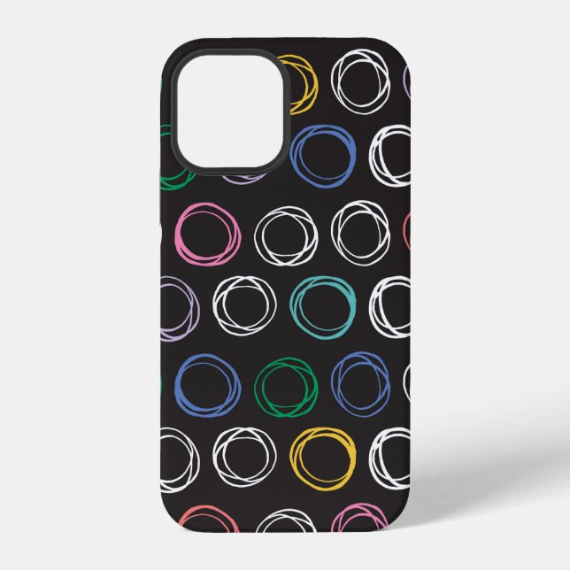 Hand drawn pattern with brushed lines seamless pat iPhone case (Back)