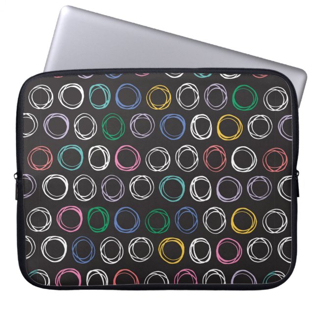 Hand drawn pattern with brushed lines seamless pat laptop sleeve (Front)