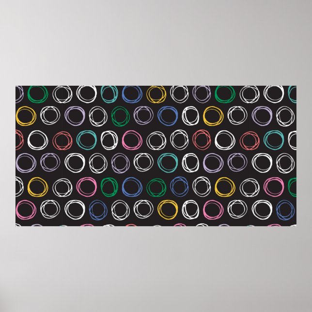 Hand drawn pattern with brushed lines seamless pat poster (Front)