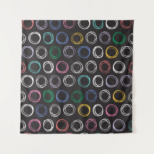 Hand drawn pattern with brushed lines seamless pat tapestry (Front)