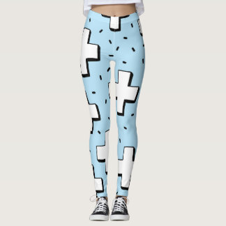 Hand-Drawn Pattern with Plus Signs. Leggings