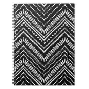 Hand drawn pattern. Zigzag and stripe line, tribal Notebook
