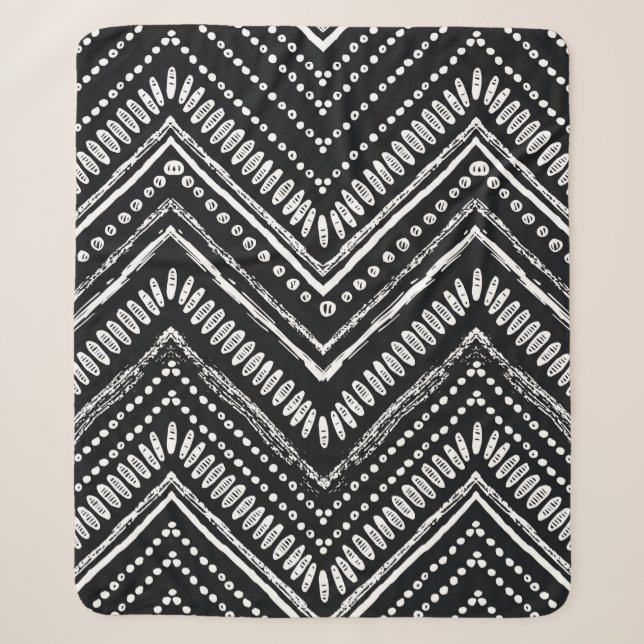 Hand drawn pattern. Zigzag and stripe line, tribal Sherpa Blanket (Front)