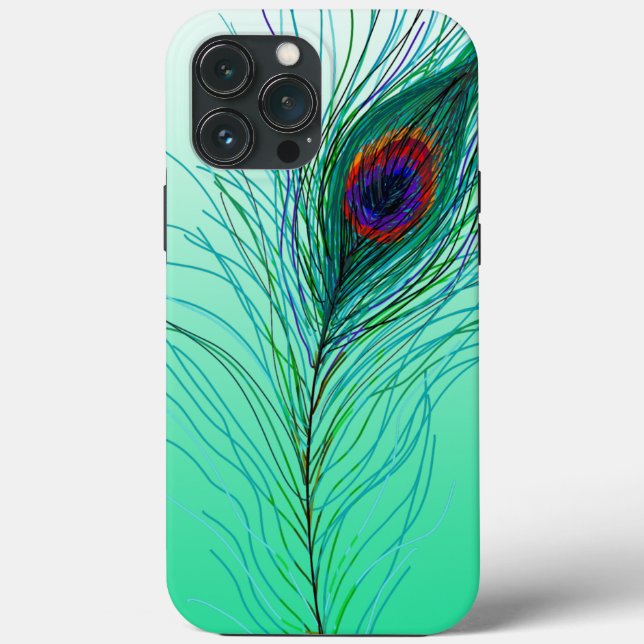 Hand drawn Peacock Feathers   Case-Mate iPhone Case (Back)