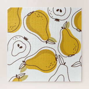 Hand Drawn Pears Decorative Wallpaper Jigsaw Puzzle