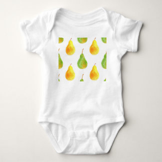 Hand-drawn pears, watercolor food picture baby bodysuit