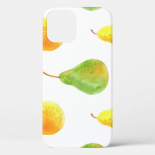 Hand-drawn pears, watercolor food picture iPhone 12 case