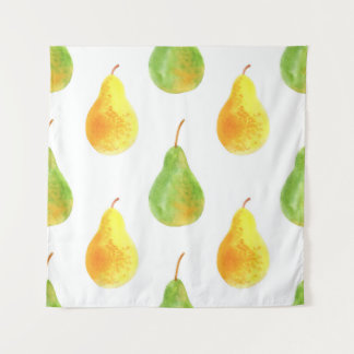Hand-drawn pears, watercolor food picture tapestry
