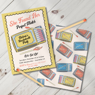 Hand drawn Perfect Match Matchbox Party Invitation