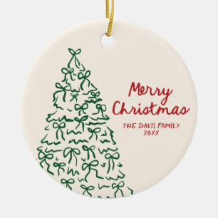 Hand Drawn Personalised Merry Christmas Ornament
