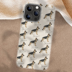 Hand Drawn Pet Portrait Sketch German Shepherd iPhone 16 Pro Max Case