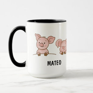 Hand Drawn Pig Custom Cute Mug