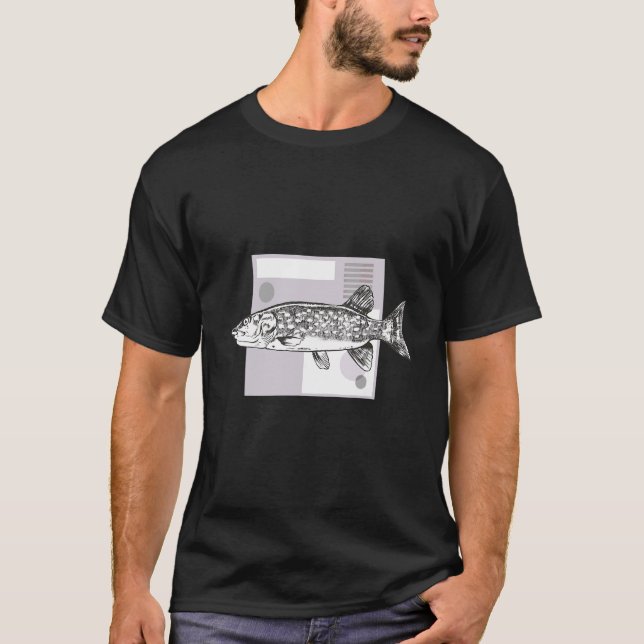 Hand Drawn Pike Fish T-Shirt (Front)