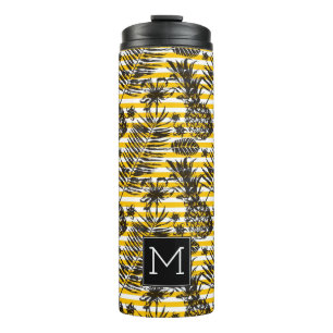 Hand Drawn Pineapples Monogram Thermal Tumbler