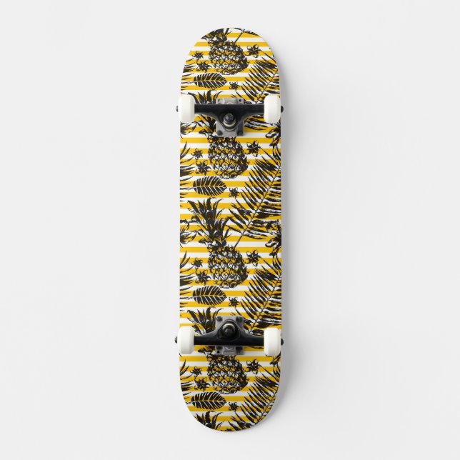 Hand Drawn Pineapples Skateboard (Front)