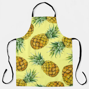 Hand Drawn Pineapples: Watercolor Seamless Apron