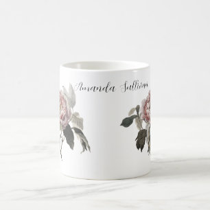 Hand drawn pink cabbage rose (PERSONLIZE) Magic Mug