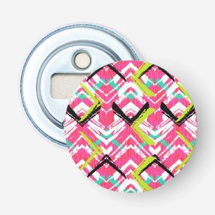 Hand Drawn Pink Zig Zag Pattern Bottle Opener